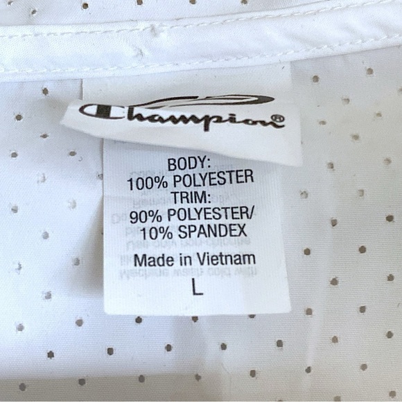 Champion Lightweight Polyester Jacket White/Black Trim Womens Size Medium ECU - Picture 4 of 12